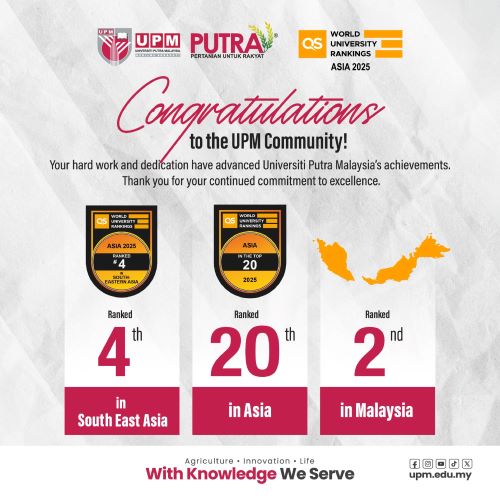 UPM Among Top 20 Universities in Asia 2025